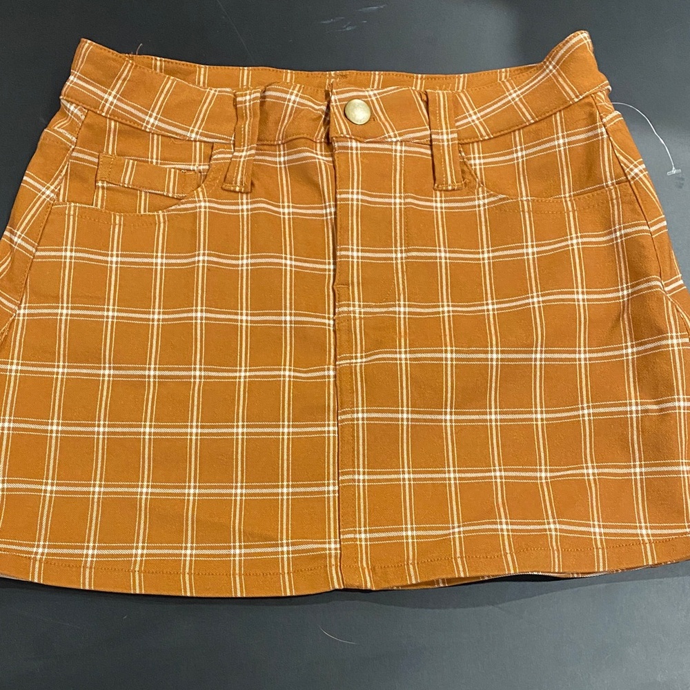 Altered State Plaid Tan Mini Skirt